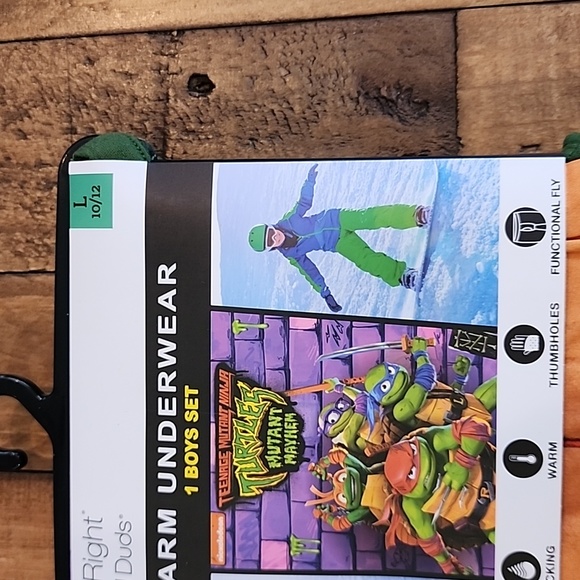 ClimateRight by Cuddl Duds TMNT Boys Thermal Set Size Large 10/12 - Picture 3 of 11